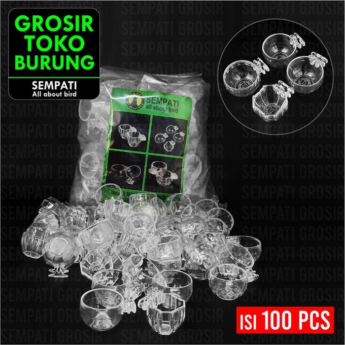 Hot Produk SEMPATI GROSIR Cepuk Burung Mini No 5 Bening 4 Model Sempati Isi 100 Pcs Bentuk Bulat Jer