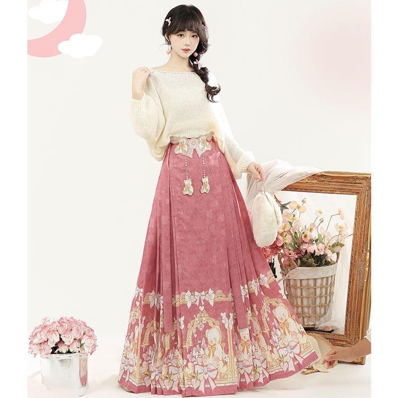 Atasan Gaya Cina Baru Wanita Hanfu dan Rok Mamian