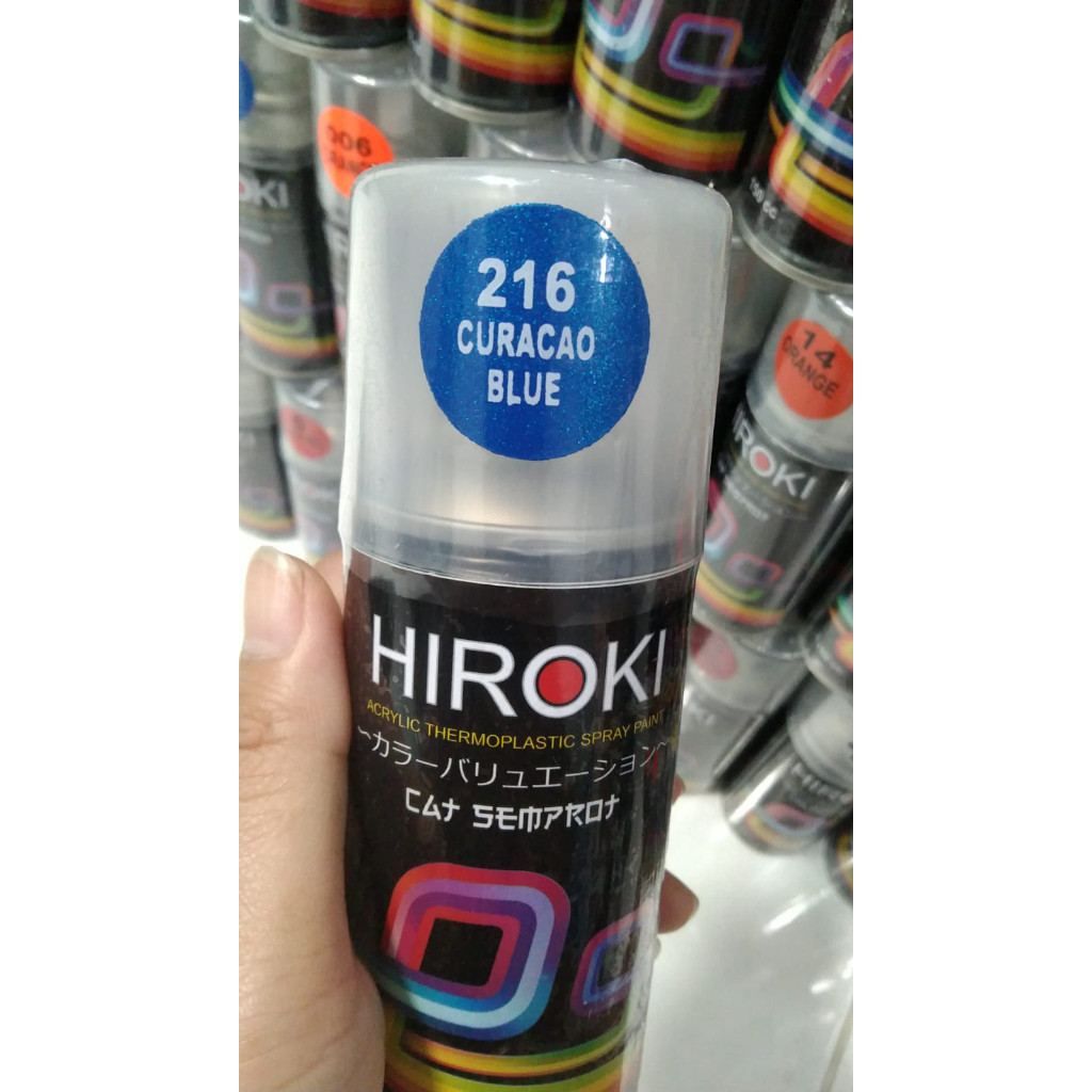 cat semprot pilok pilox cat semprot hiroki 150cc 216 curacao blue 216 150cc biru metallic biru teran