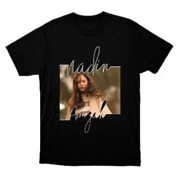 Kaos Nadin Amizah Bahan cotton combat tebal 30ST-shirt Bahan tebal