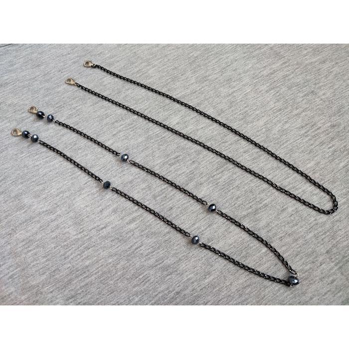 Kalung Masker Rantai Hitam Couple / Kalung Masker Pasangan