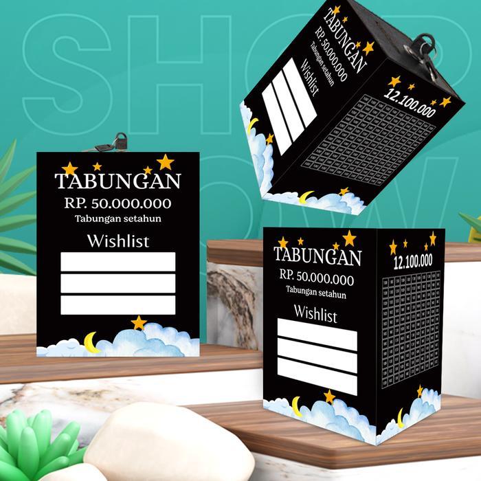 Promo Celengan kotak kunci Celengam Target Jumbo Bahan Kayu MDF Anti Rayap Tabungan Uang Unik - 50 J