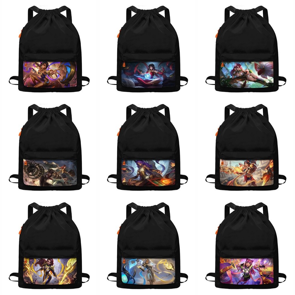 Tas Ransel Kerut Bahan Kanvas Waterproof Pria Wanita Motif Esmeralda MLBB Mobile Legend