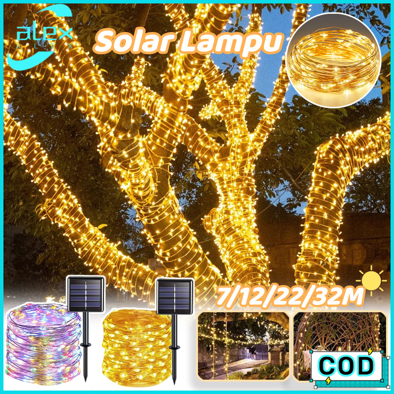 7M-32M 300 LED Lampu Tenaga Surya Anti Air Solar Lampu Natal  Lampu LED Lampu Hias Lampu Hiasan Tama