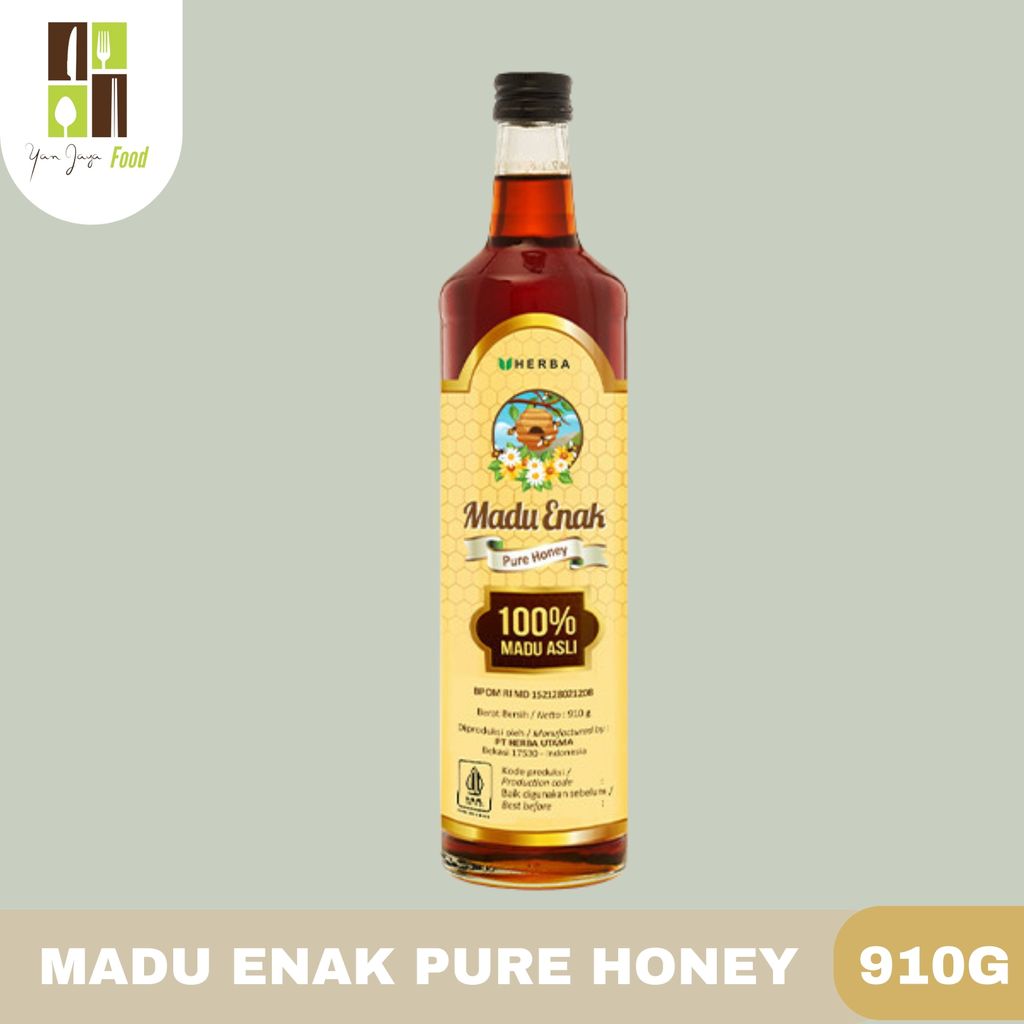 Madu Enak Pure Honey 910g / Madu / Pure Honey / Madu Premium / Madu Botol / Madu Sehat / Botol Kaca
