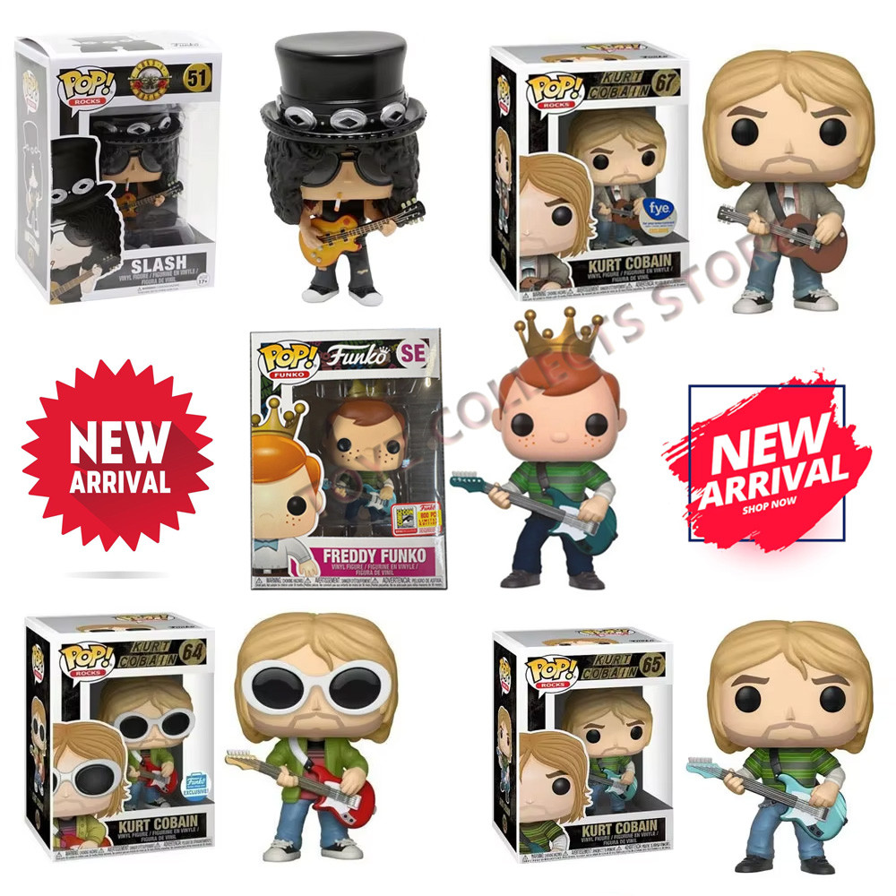 Funko Pop Rocks Slash #51 Kurt Cobain #64 #65 #66 #67 Vinyl Action Figures Dolls Toys Gift for Kids
