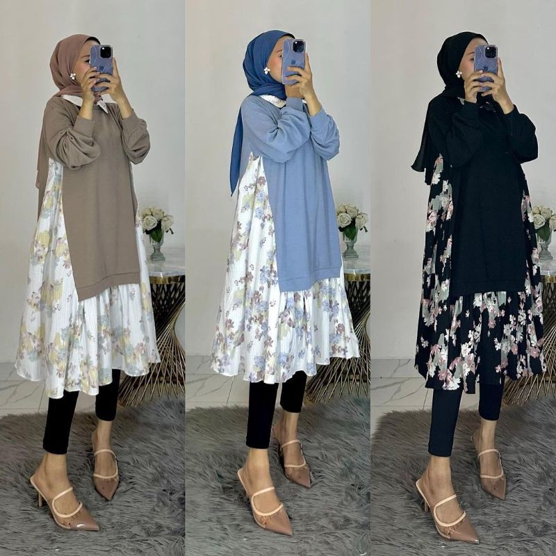 FICIEKUNZEX Tunik Terbaru / Atasan Terbaru / Baju Kondangan/Tunik Viral/ Tunik Oversize/Tunik Jumbo/