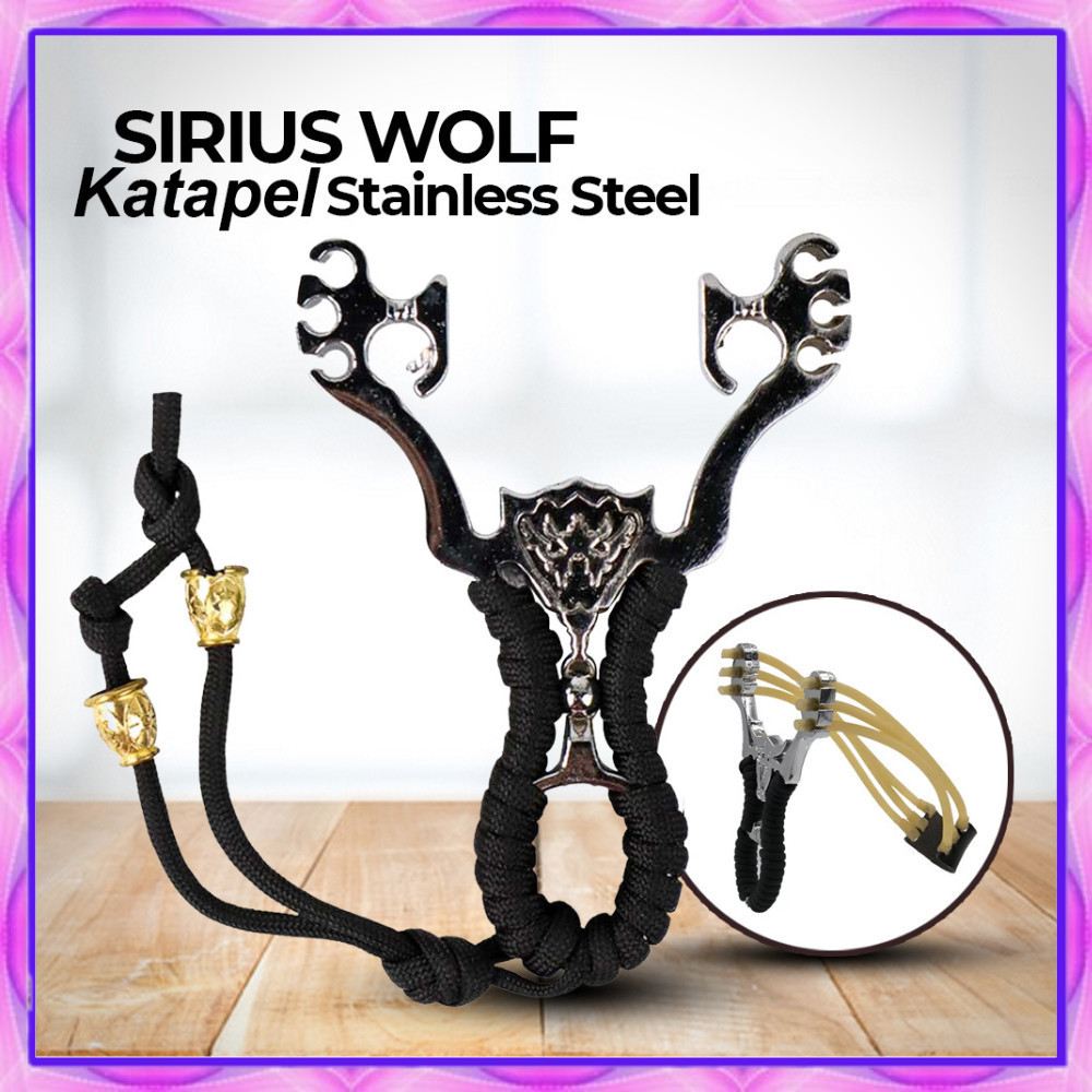 Anissa_store-Sirius Wolf Katapel Stainless Steel Ketapel Berburu Plintengan Burung Ikan dengan Laser