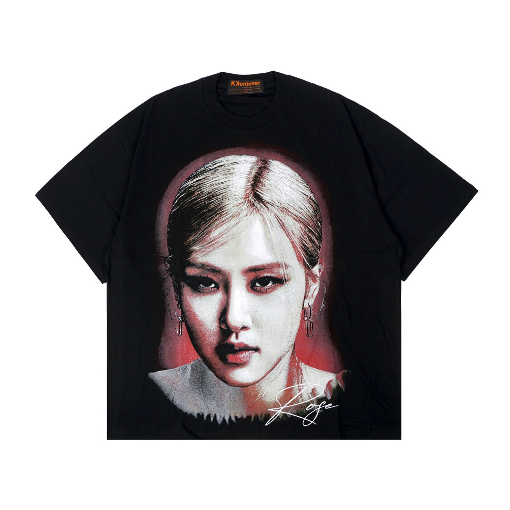 (Asli) Tshirt Oversized Rose Blackpink