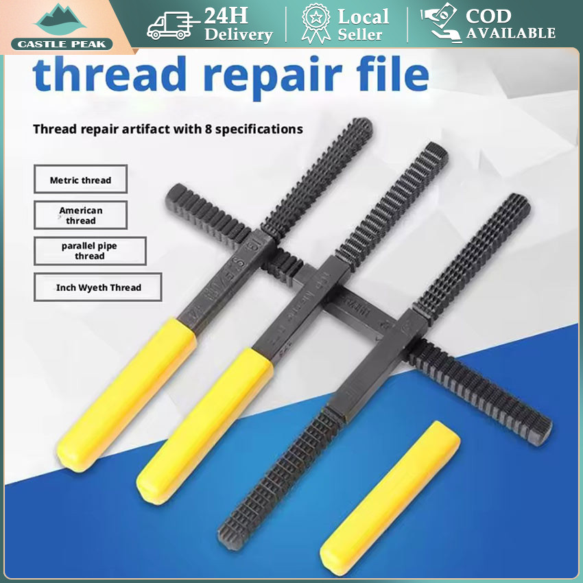 Thread Restorer File No. 8 Kikir Ulir Baut Metrik 0.75-3.0mm Alat Pengasah Drat Luar Profesional Car