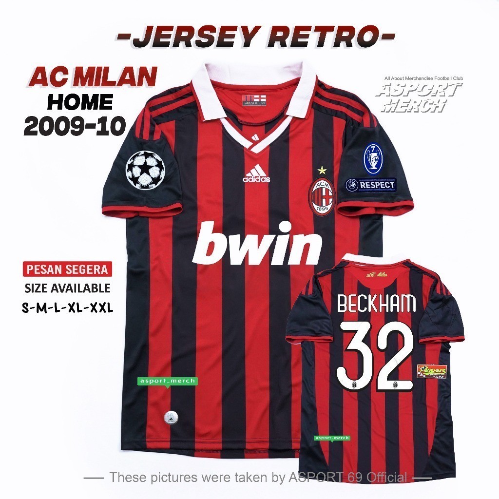 ASPORT MILAN RETRO HOME 2009 2010  RETRO MILAN 09 10 HIQH QUALITY