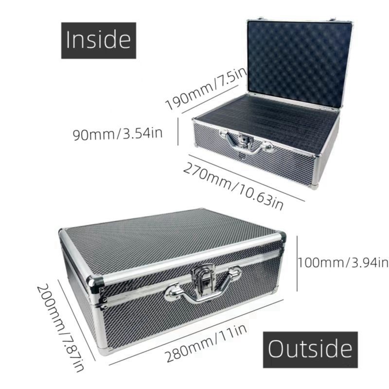Aluminum Tool Case Carbon Fiber Tool Box Large Portable Toolbox Instrument Hard Case Aluminum Case T