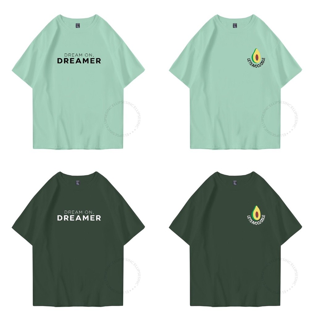 ELLIPSESINC Kaos Oversize Pria Wanita Sage Green x Army Green