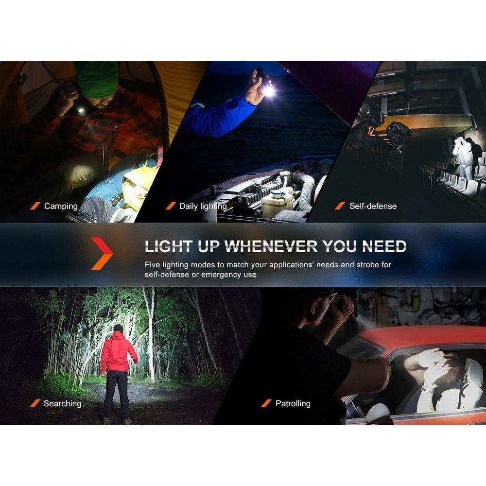 Fenix Senter Led PD35R Rechargeable Tactical Flashlight Terang 1700 Lumens - Black