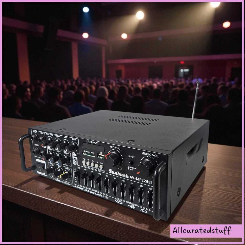 Sunbuck Bluetooth EQ Amplifier Karaoke Mixer Audio FM - AV-MP326BT