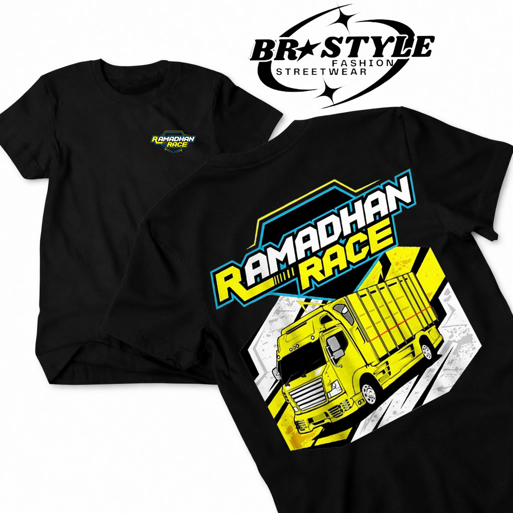 [BISA COD] Baju Pria TERMURAH Lengan Pendek | T-Shirt Kaos Mobil Truk Ramadhan Race Kaos Driver Muda