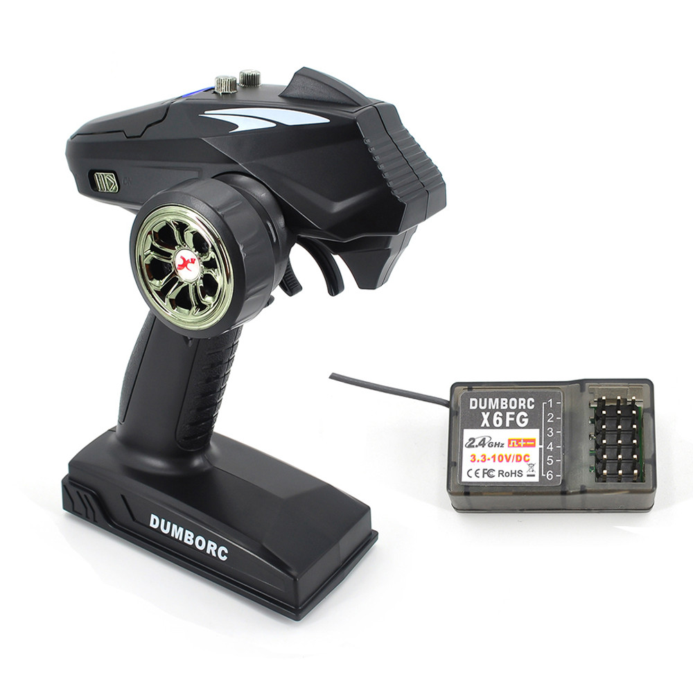 DumboRC X6 RC Transmitter 2.4G 6CH with X6FG / X6F Gyro Receiver Remote Control for Rc Car Boat Tank