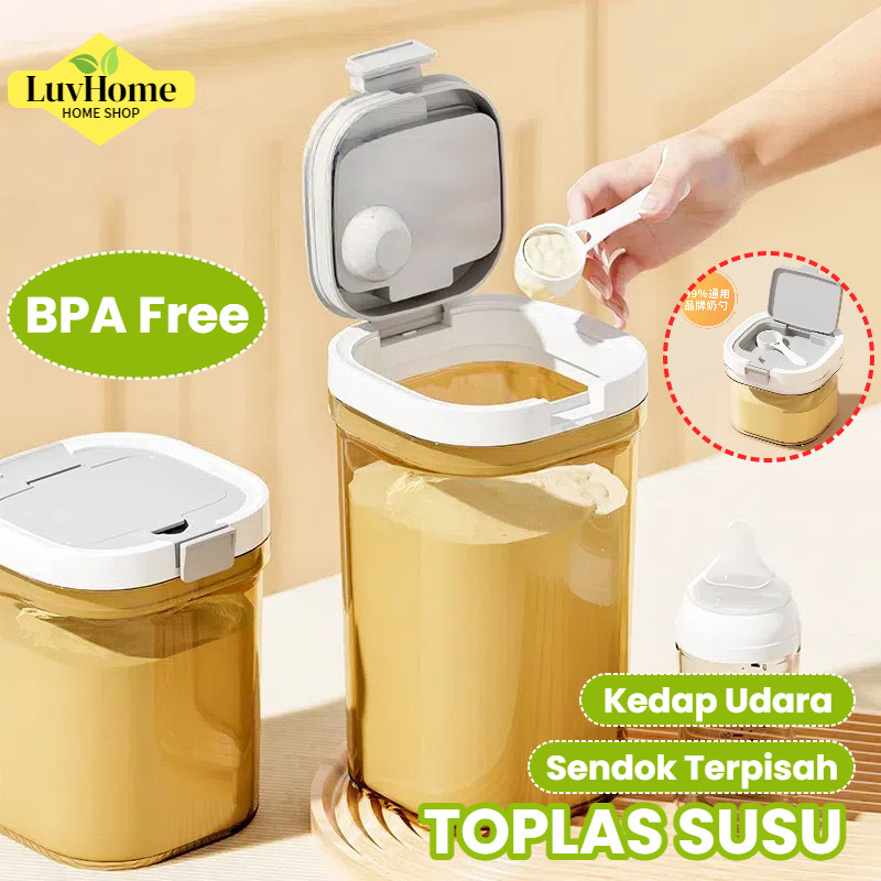 LuvHome BPA Free Tempat susu Formula BayiBubuk Bayi Wadah Susu Toples Makanan Vacuum Sealed Box Kota