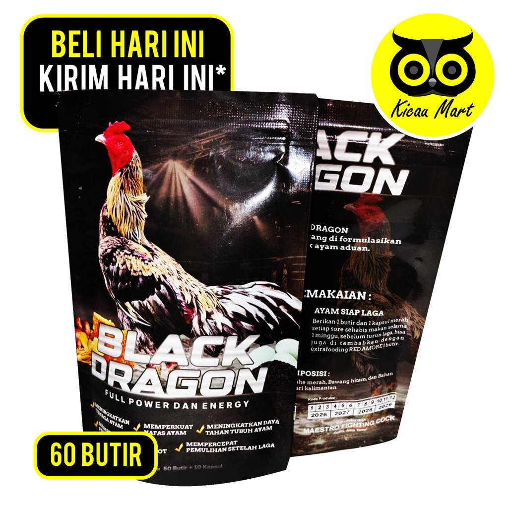 KICAU MART Black Dragon Jamu Vitamin Obat Ayam Aduan Jago Tarung Pil Herbal Recovery Pemulihan Pasca
