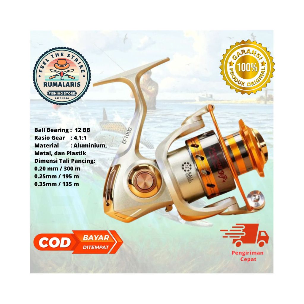 YUMOSHI REELSKING EF1000 / EF3000 / EF5000 / EF6000 / EF9000 Reel Pancing Spinning 12 Ball Bearing