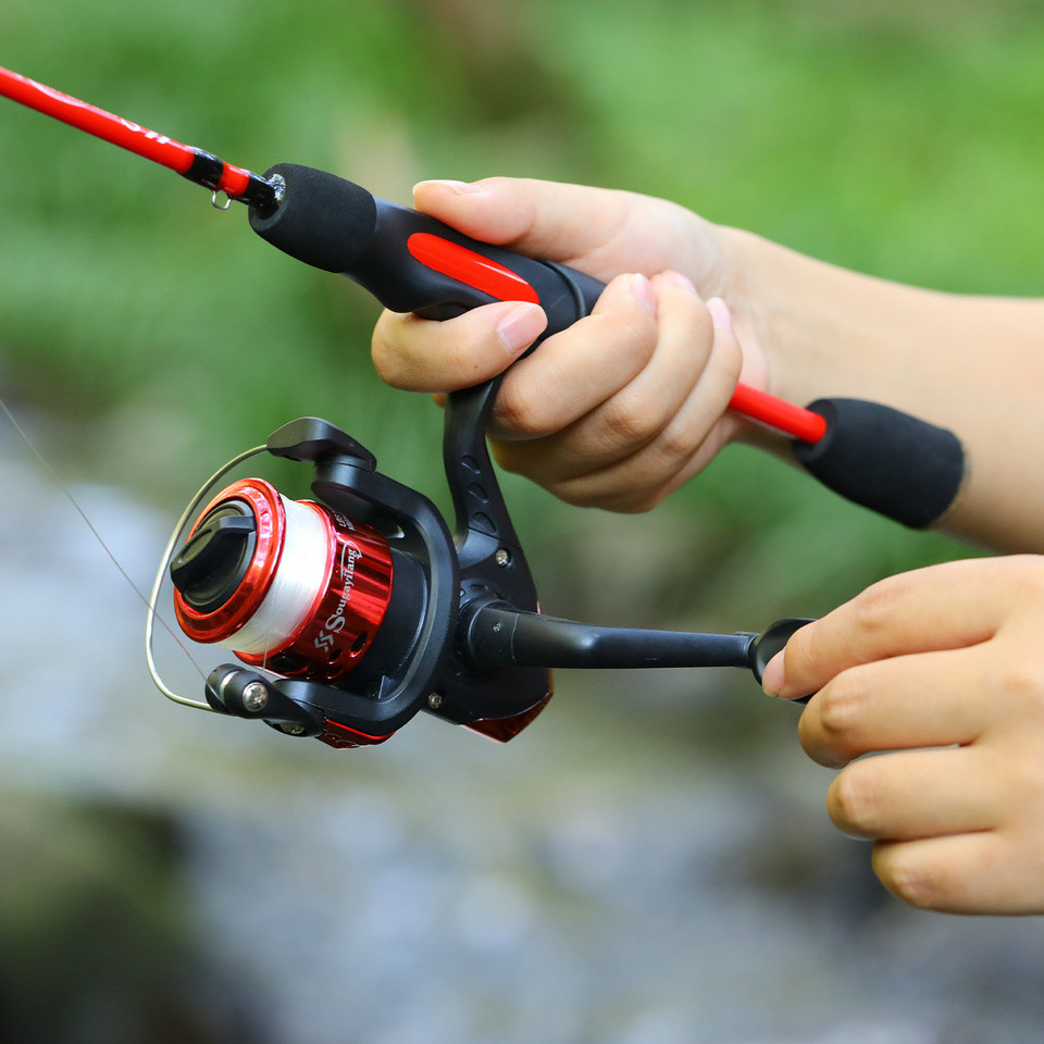 Sougayilang Ice Fishing Rod and Reel Combo Ultralight Winter Shrimp Ice Fishing Rod Spinning Fishing