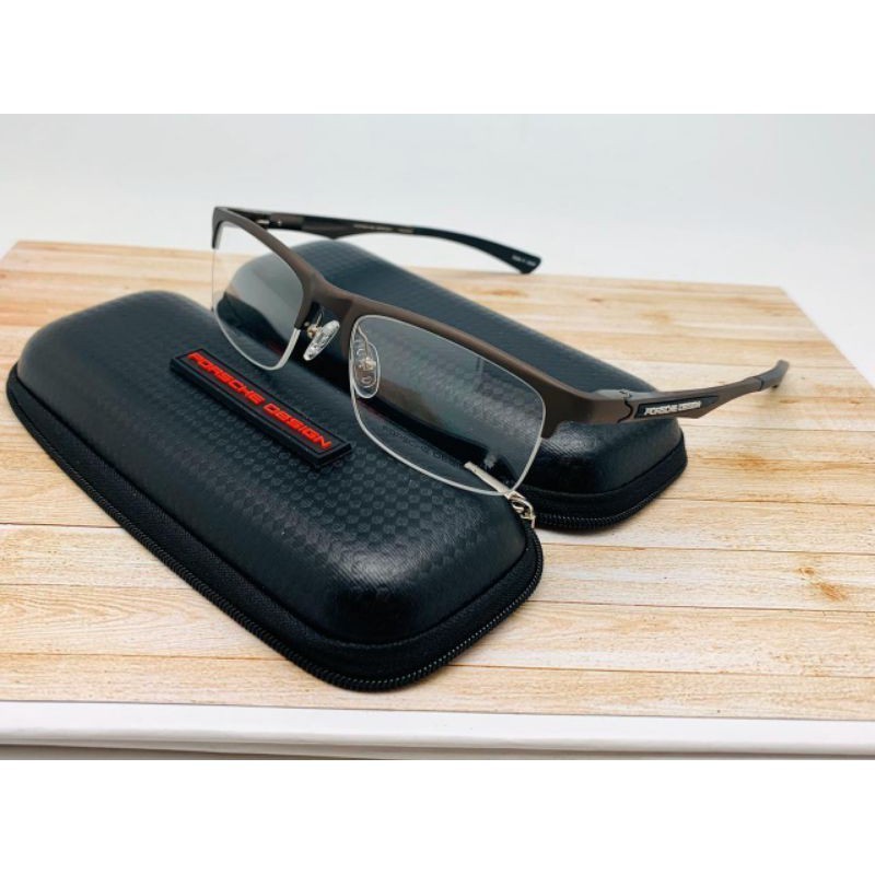 KACAMATA PORSCHE DESIGN 8199 FRAME BAHAN TITANIUM MAGNESIUM LENSA MINUS ANTI RADIASI BLURAY PHOTOCRO