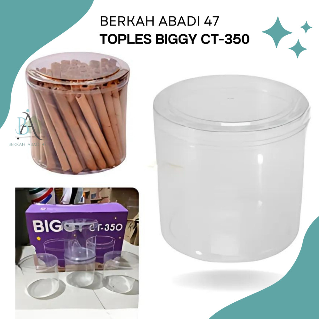 Toples Kue Kering Kue Nastar Biggy 1 kg CT-350 / Toples Mika Biggy CT-350 / Toples Tabung CT 350 / T