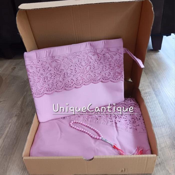 Promo Mukena Dewasa Khadijah Bordir Renda  Katun Mikro - Mukena+BoxOri