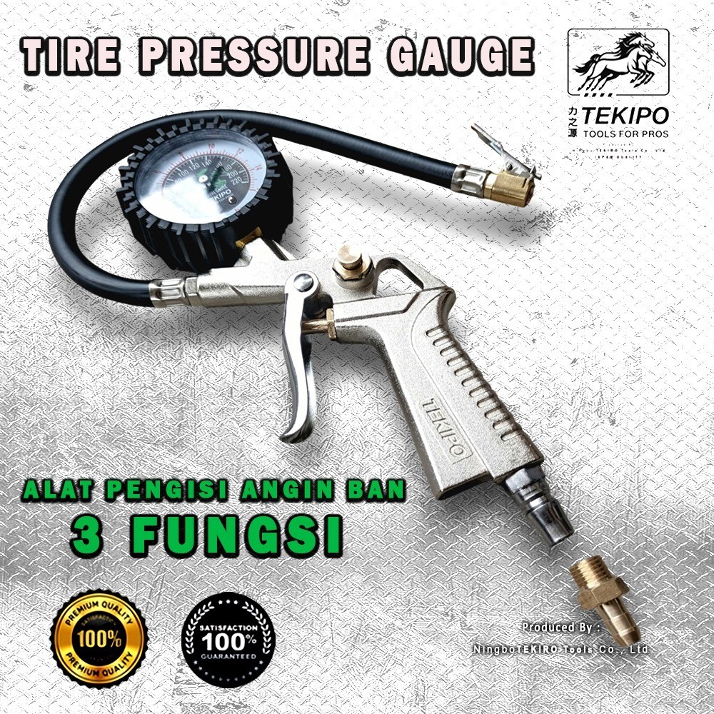 NEW Tekipo Tyre Inflator Preasure Gauge 3 In 1 Isi Angin Ban Mobil Motor Tyre Gauge Termurah Berkual