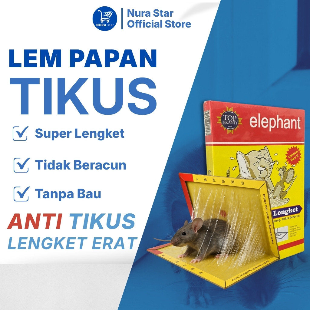 Lem Perangkap Tikus dan Hama - Lem Tikus Papan Cap Gajah Elephant