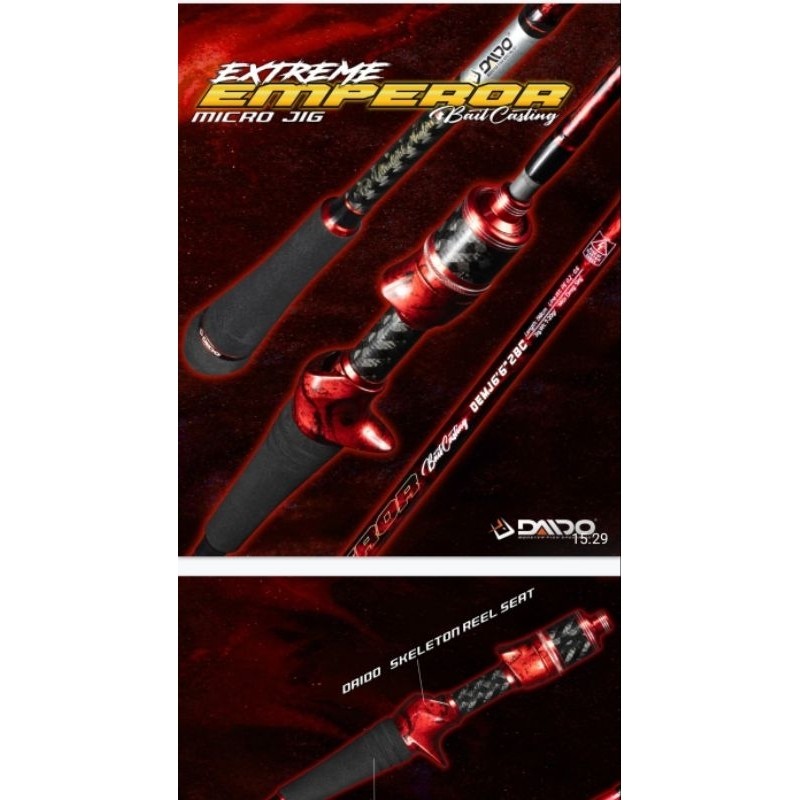 PROMO joran micro jig daido extreme emperor 662 micro jigging solid carbon pe 02 60 coblos bottom em