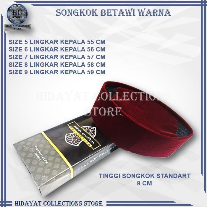 PROMO Lebaran Peci Kopiah Songkok Merah Marun Peci Pitung Betawi - MERAH MARUN, NO.3