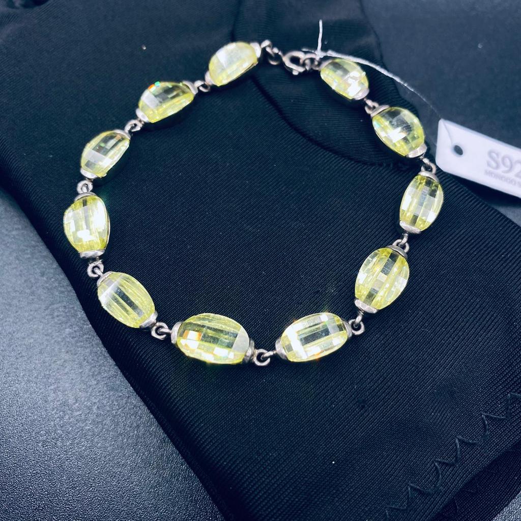 Monggo Silver - Gelang Tangan Perak s925 Motif Lemon Citrine Mata