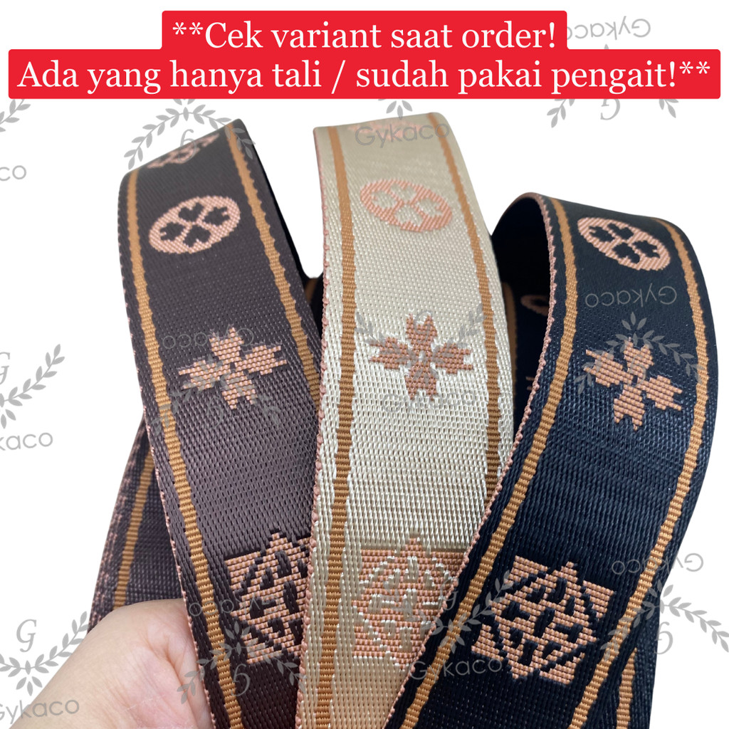 Asesoris Tas Tali Bisban Motif Bunga (Hitam) - 4 cm / BISAN ONLY/ SIAP PAKAI / PREMIUM (HALUS - IMPO