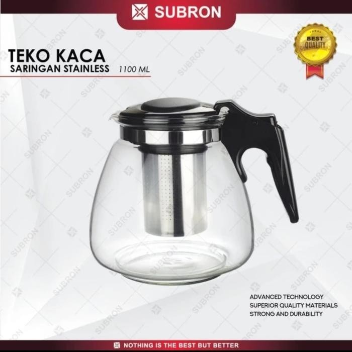 SUBRON TEKO TEH KACA SARINGAN STAINLESS