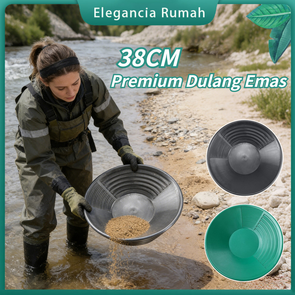 Premium Dulang Emas 38cm / Alat Penambangan Emas Plastik / Wadah Penambang Emas Besar Portable / Ala