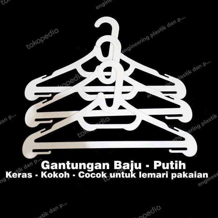 Gantungan baju putih plastik | Hanger Plastik | Hoxim PS Putih