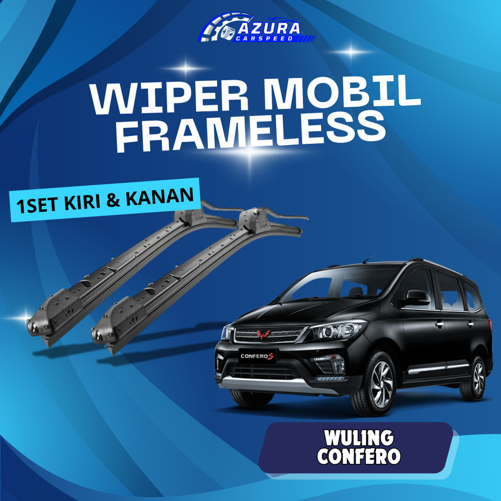 Wiper Frameless Kaca Depan Mobil Wuling Confero Karet Single Layer 1Set Kiri Kanan
