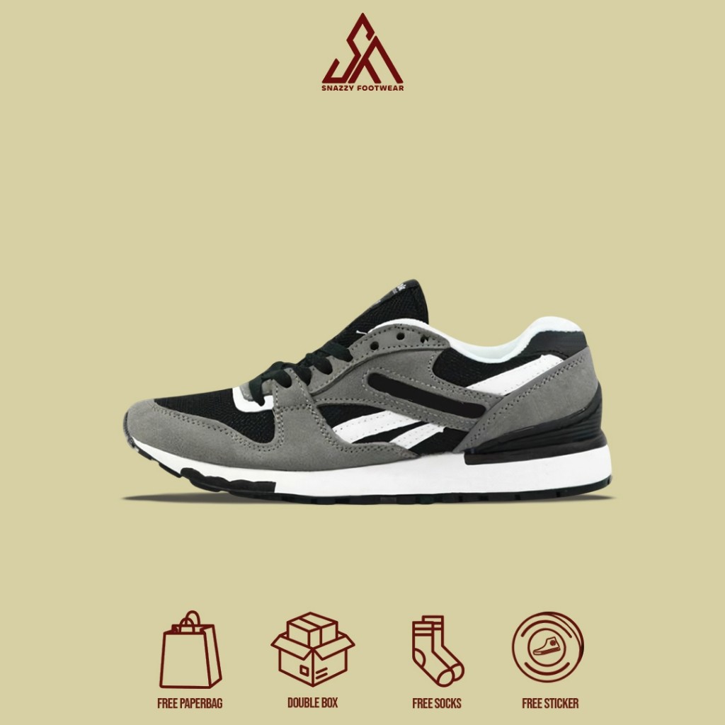 Sepatu Sneakers Reebok GL6000 Grey White Black 100% Original Unisex