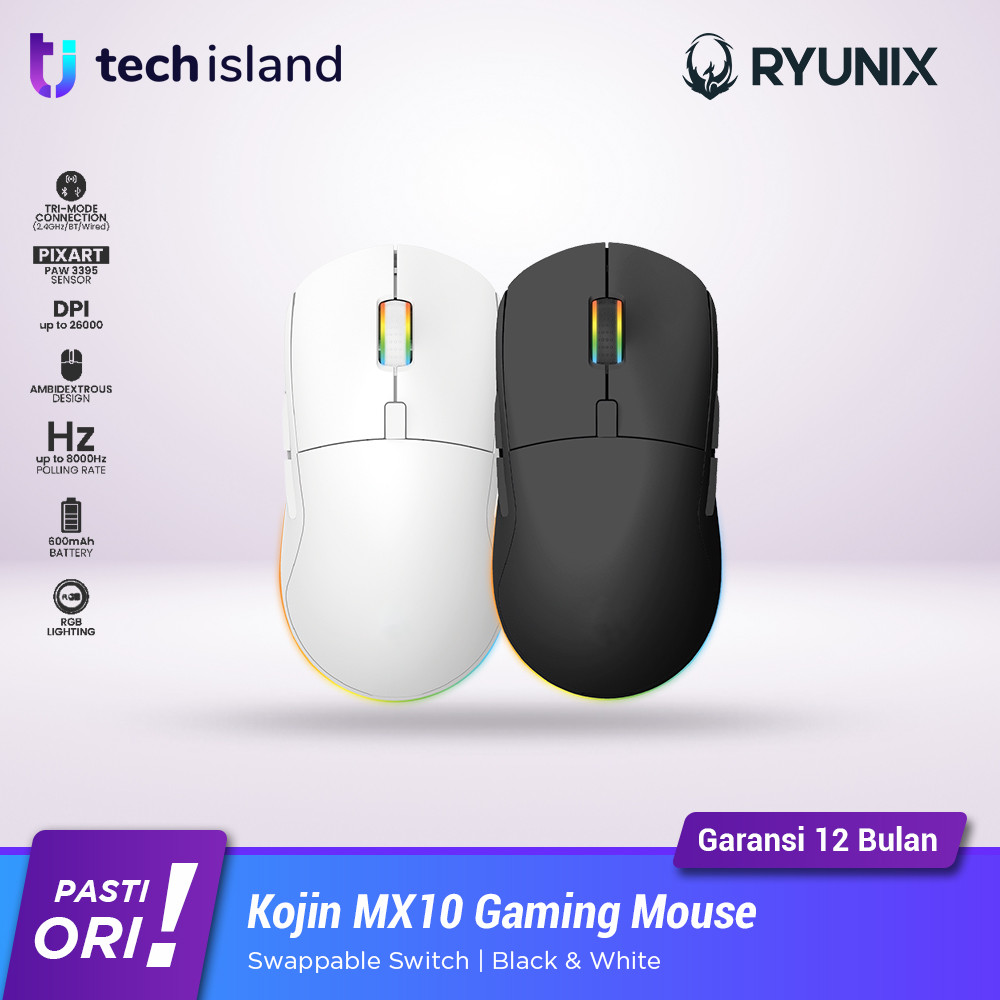 Sades Ryunix Kojin MX10 Mouse Gaming Wireless Bluetooth Triple Mode Ambidextrous