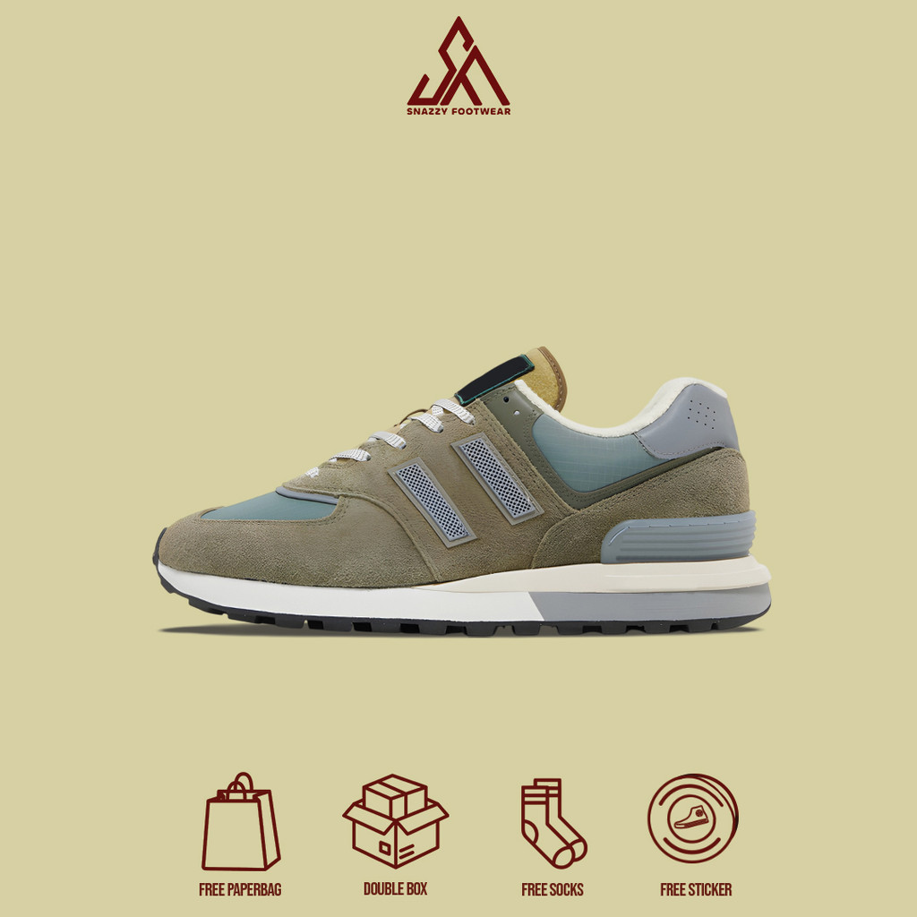 Sepatu Sneakers New Balance 574 Legacy X Stone Island Steel Blue 100% Original Unisex