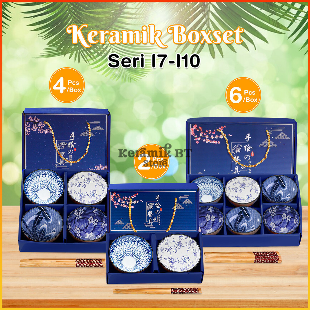 Hampers Parcel Gift Set Keramik Peralatan Makan Mangkok Keramik Gaya Japan Boxset Seri-I Bowlset/ Hi