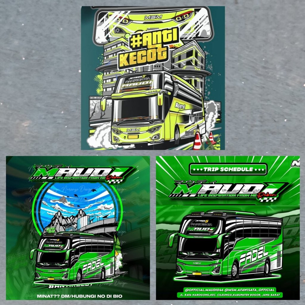 Stiker bus MAUDI MSM asyrof isi 3 stiker bis bus msm asyrof MAUDI