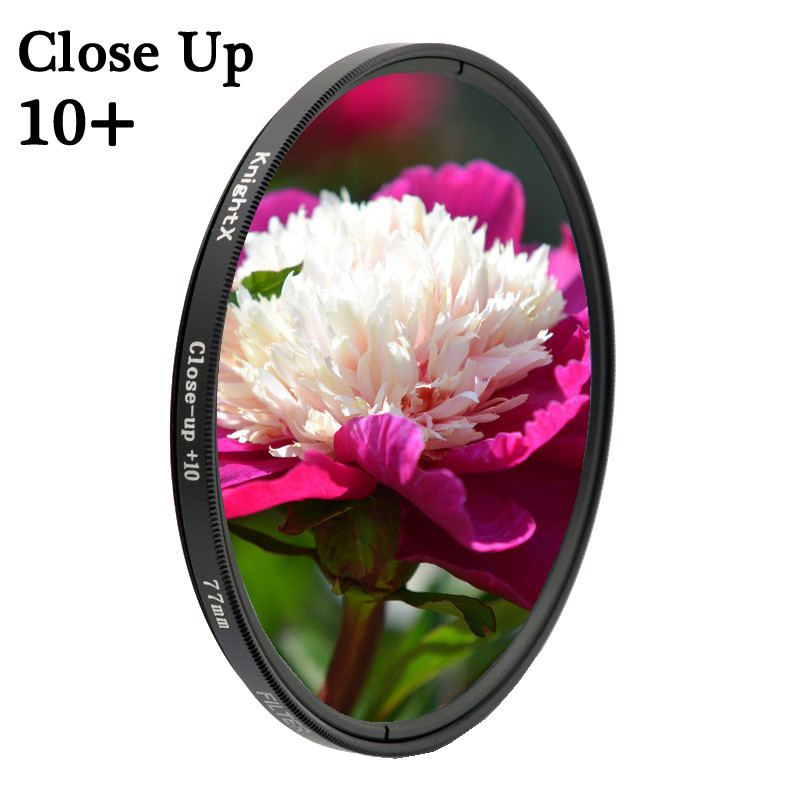 Filter Lensa Close Up KnightX Macro +10 Close-Up 52mm 58mm 62mm 77mm untuk aksesori Kamera DSLR Cano