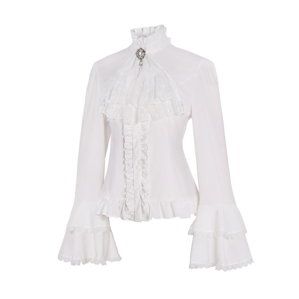 Lolita Retro Lolita Inner Wear French Slim Fit Shirt Long Sleeve Gothic Style Women's Top Long Style