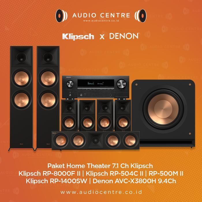 Home Theater System Klipsch 7.1ch RP-8000F II with Denon AVC-X3800H