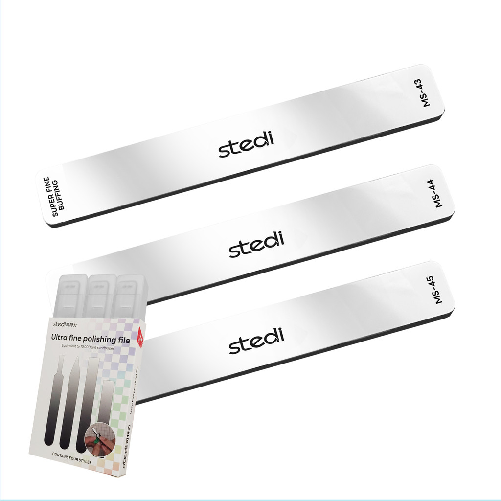 ste Hobby Model Polishing Tools 3 PCS, Ultimate Precision Glass Polishing Files, 320400 Grit, 400600