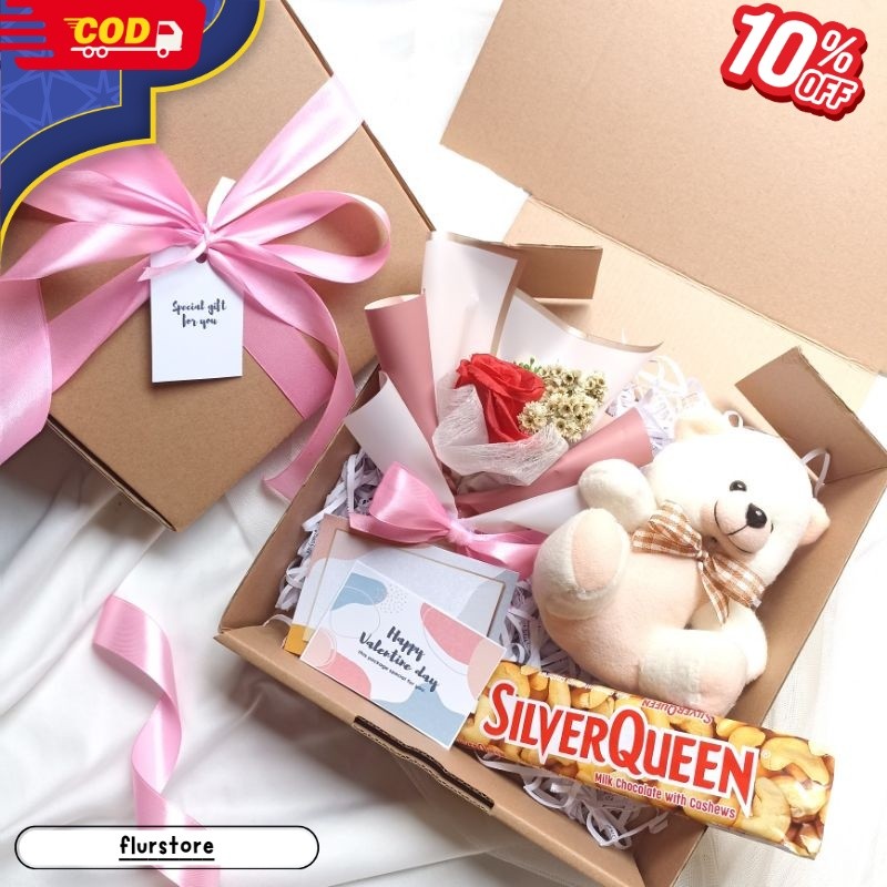 cod Kado Valentine | Gift Box Boneka | Kado Anniversary| Kado Makassar