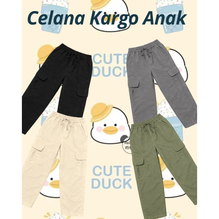 Celana Panjang Cargo Anak Perempuan Korea Style Celana Cargo Anak Cewek