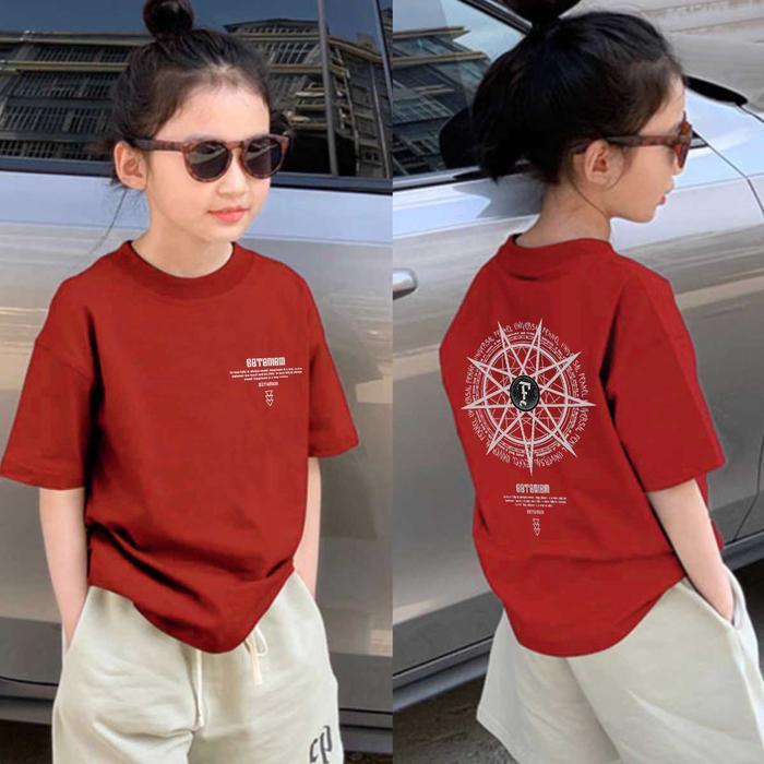 Kaos Tshirt Baju Anak 6-13 Tahun cewek dan cowok Keren Regular Fit - K052 Fashion - Putih, (5-6 THN)